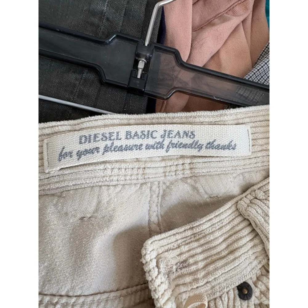 Diesel Beige Corduroy Straight Leg Pants men's Size 30